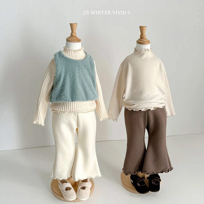 Vivid 素色捲邊喇叭褲 (75-135cm)