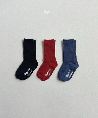 digreen tone-down black socks set (12-23cm)
