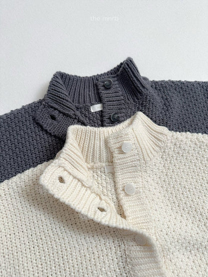 minirobe waffle high neck cardigan (75-110cm)
