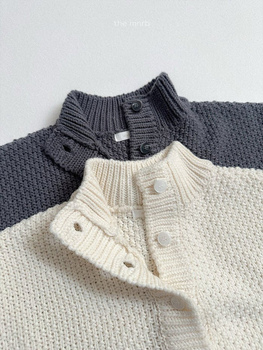 minirobe waffle high neck cardigan (75-110cm)