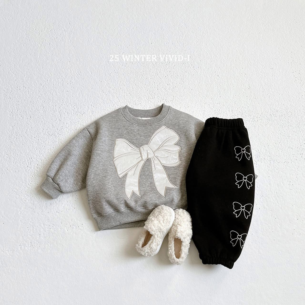 Vivid 黑白灰蝴蝶結上衣 (75-135cm)