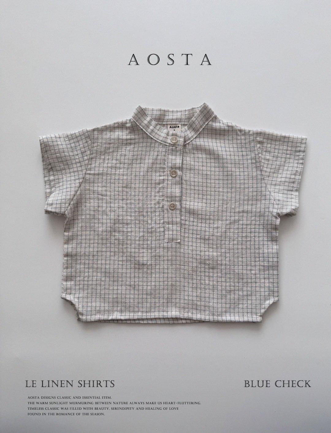 Aosta 簡約亞麻襯衫 (Bebe & kids ~70-115cm)