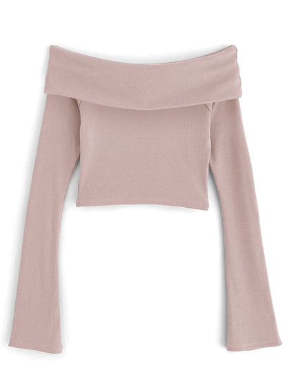 簡約一字肩上衣