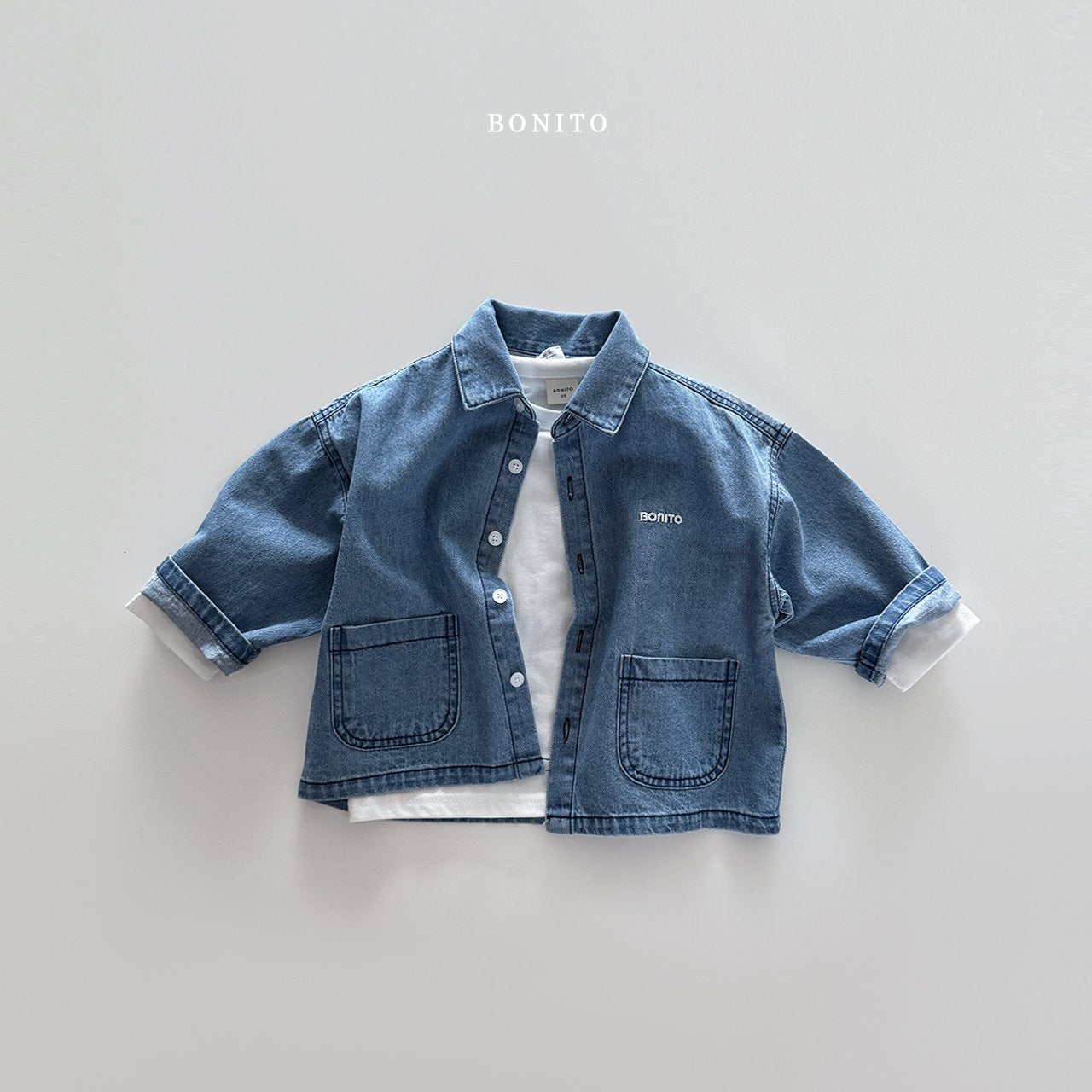 bonito pocket denim shirt (~80-140cm)