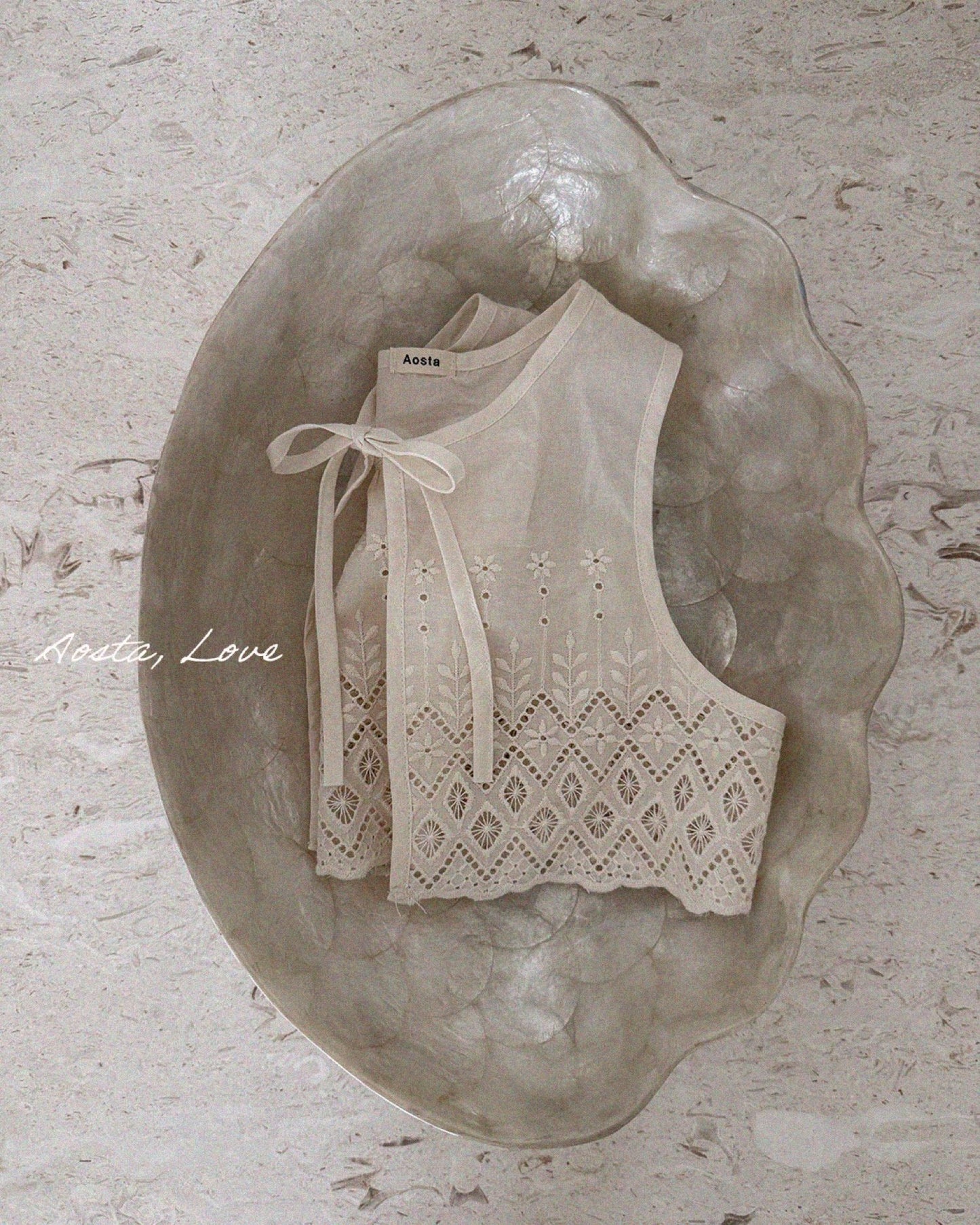 Aosta lace jenny open vest
