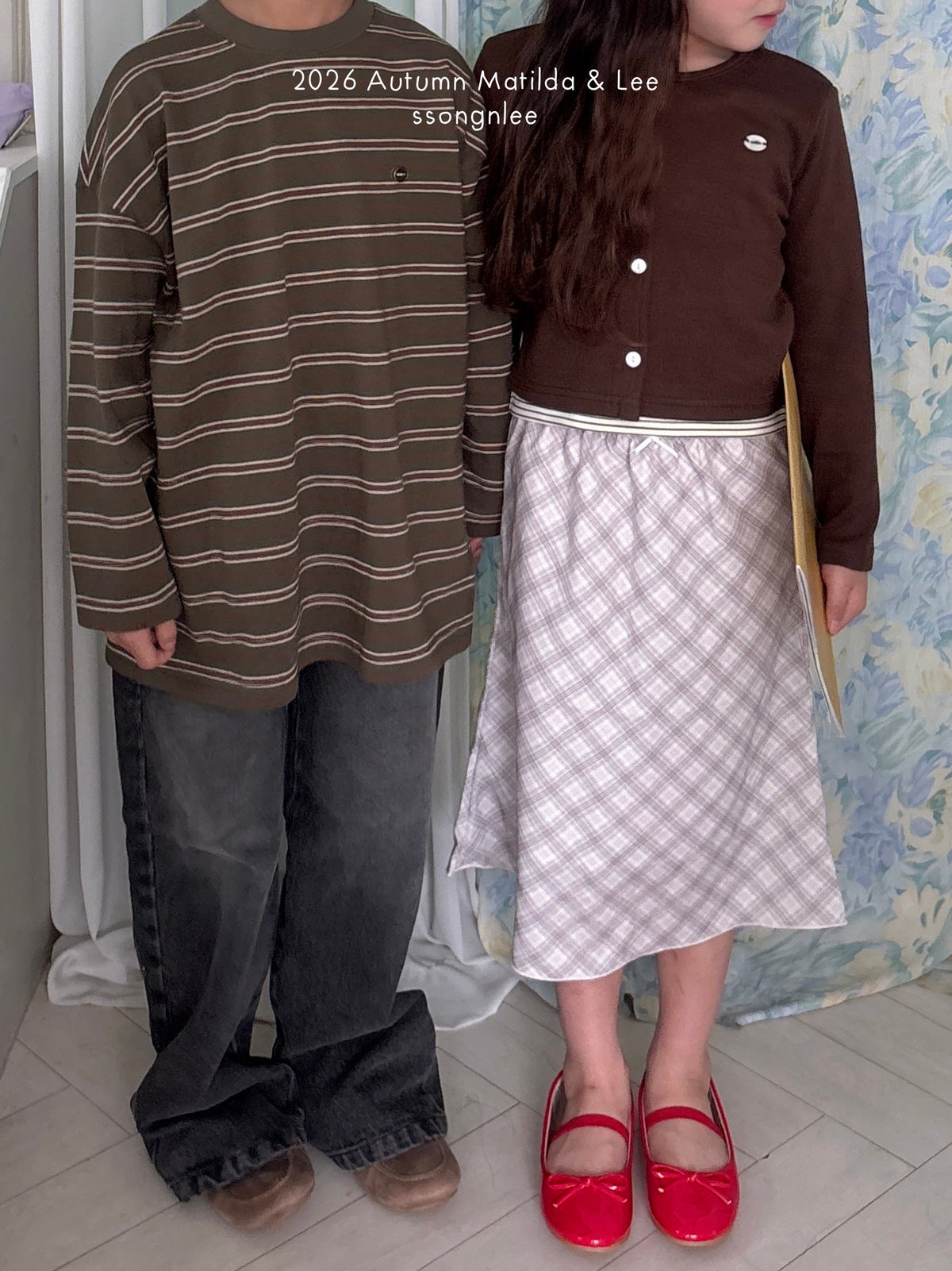 matilda&lee check ribbon skirt (85-165cm)