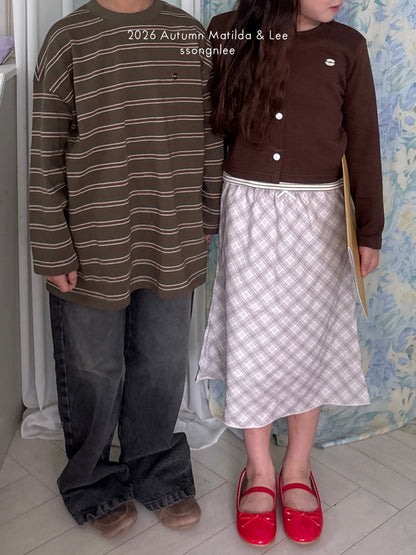matilda&lee check ribbon skirt (85-165cm)