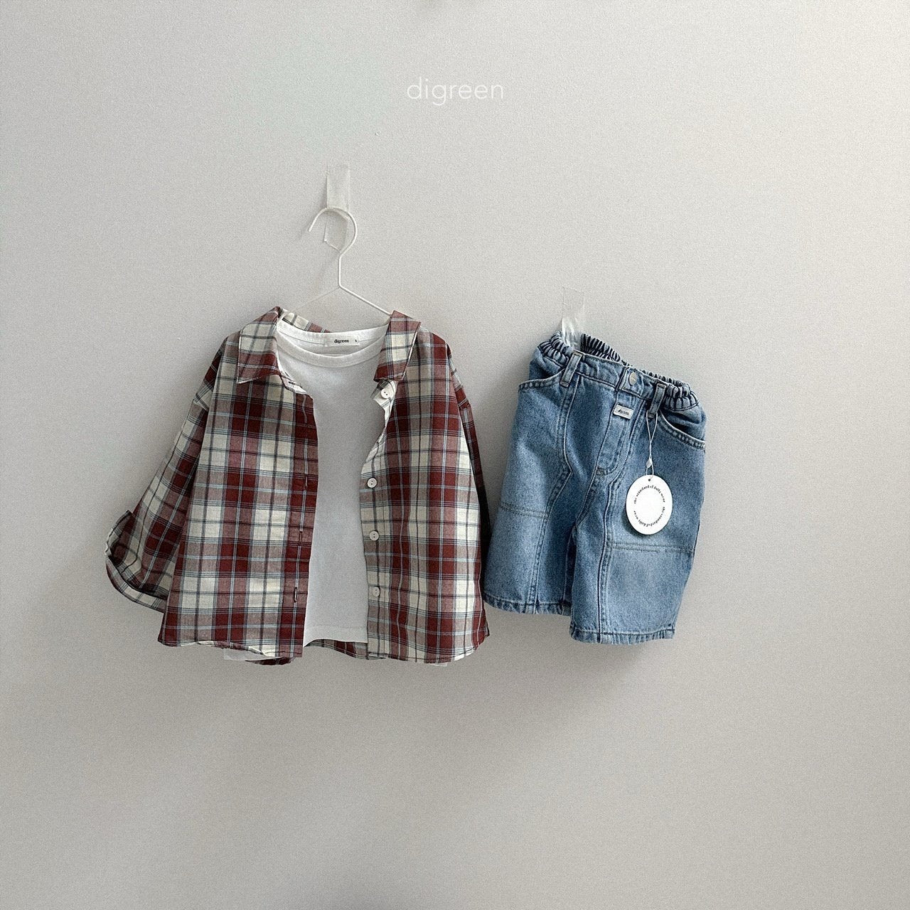 digreen plaid shirt (90-130cm)
