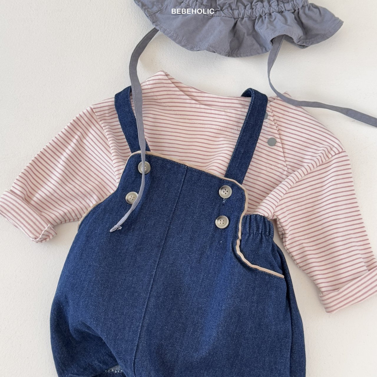 bebeholic river denim suspender (3-18m)