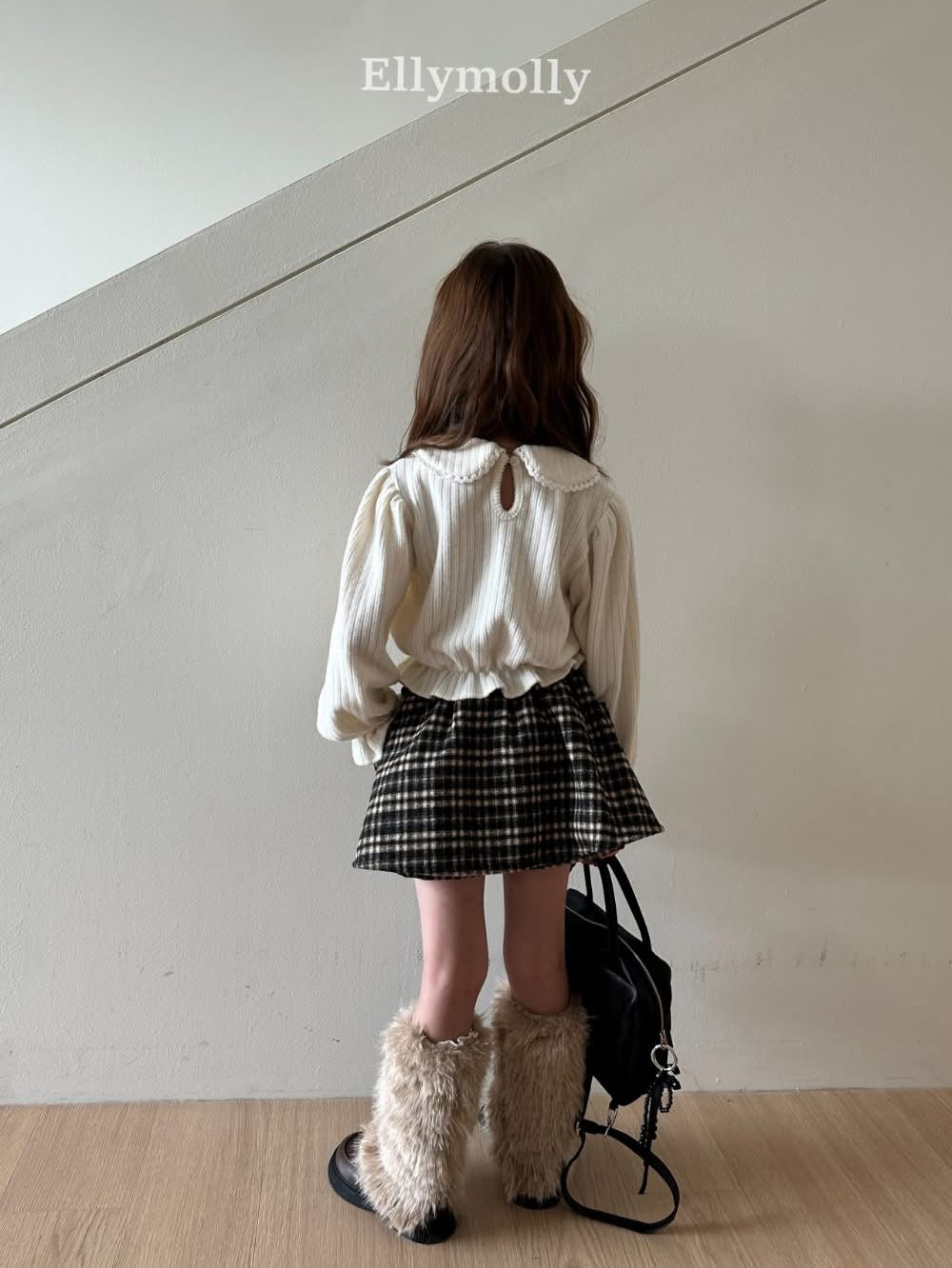 EllyMolly 格紋假兩件設計裙褲 (90-160cm)