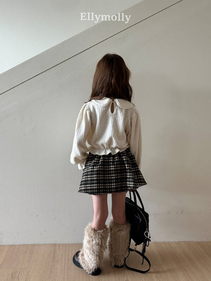 EllyMolly 格紋假兩件設計裙褲 (90-160cm)