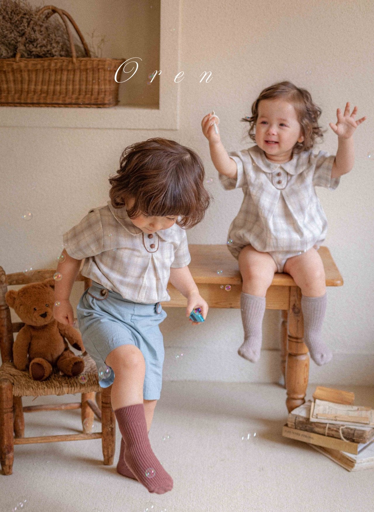 OREN elijah check color matching set up (75-100cm)