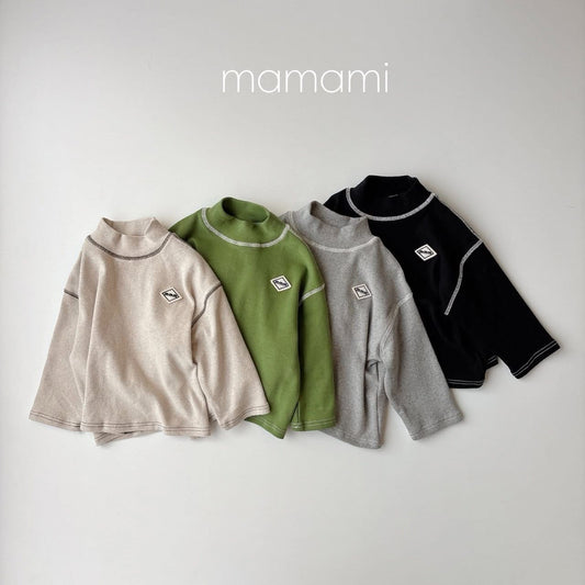 Mamami 微高領車線小標上衣 (80-145cm)