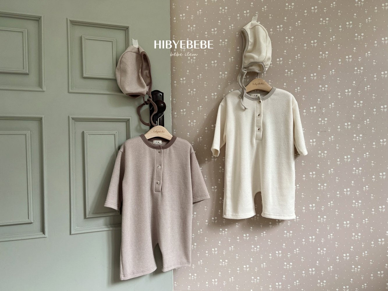 hibyebebe rib knit all in one (75-90cm)