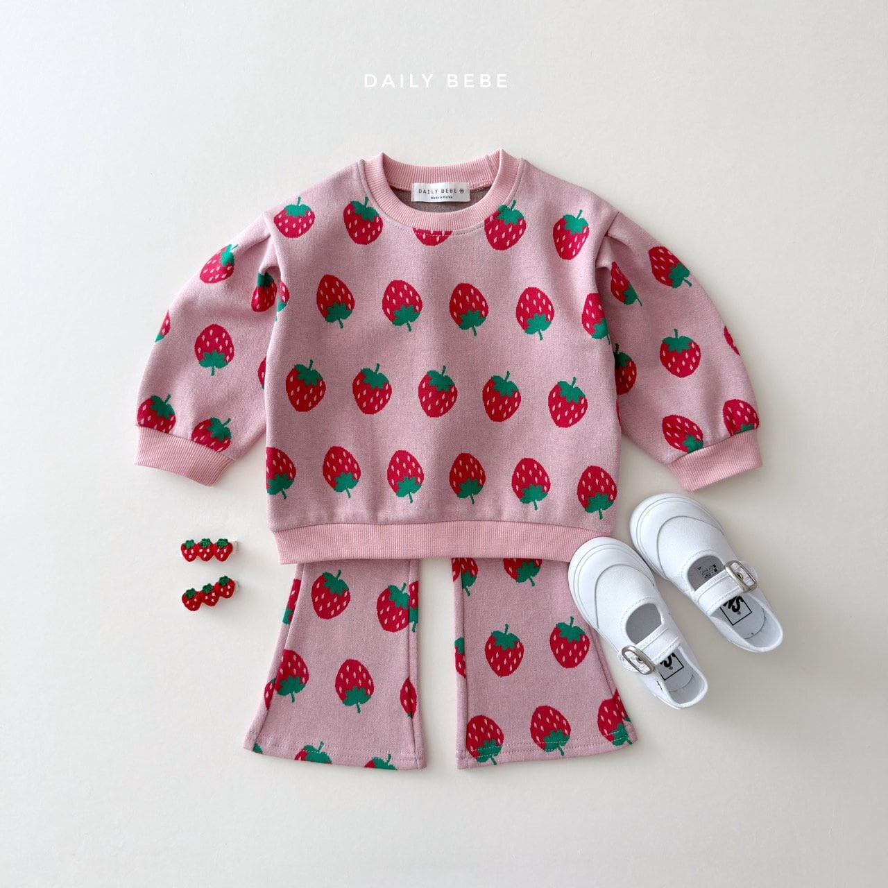 DAILYBEBE strawberry flare pants SET-UP (75-145cm)