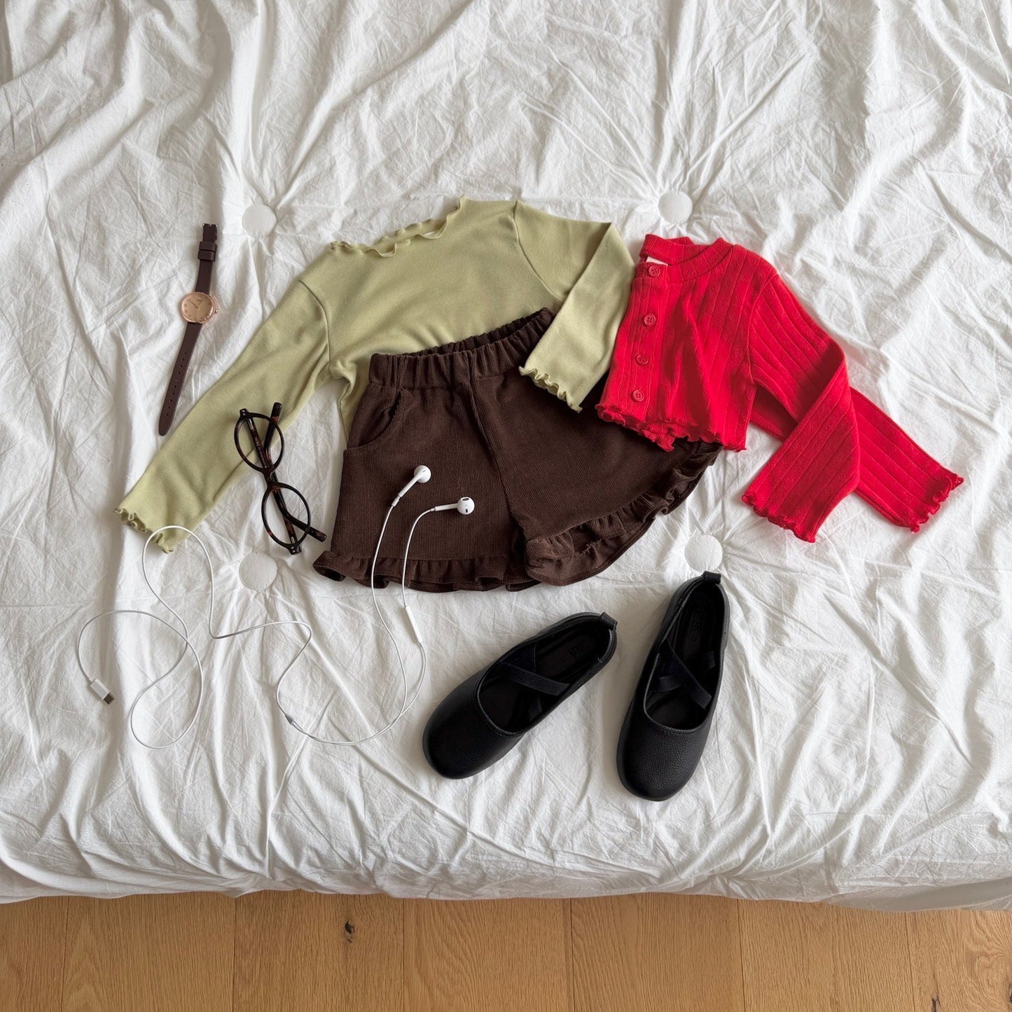 ninibello heart corduroy frill pants (80-130cm)
