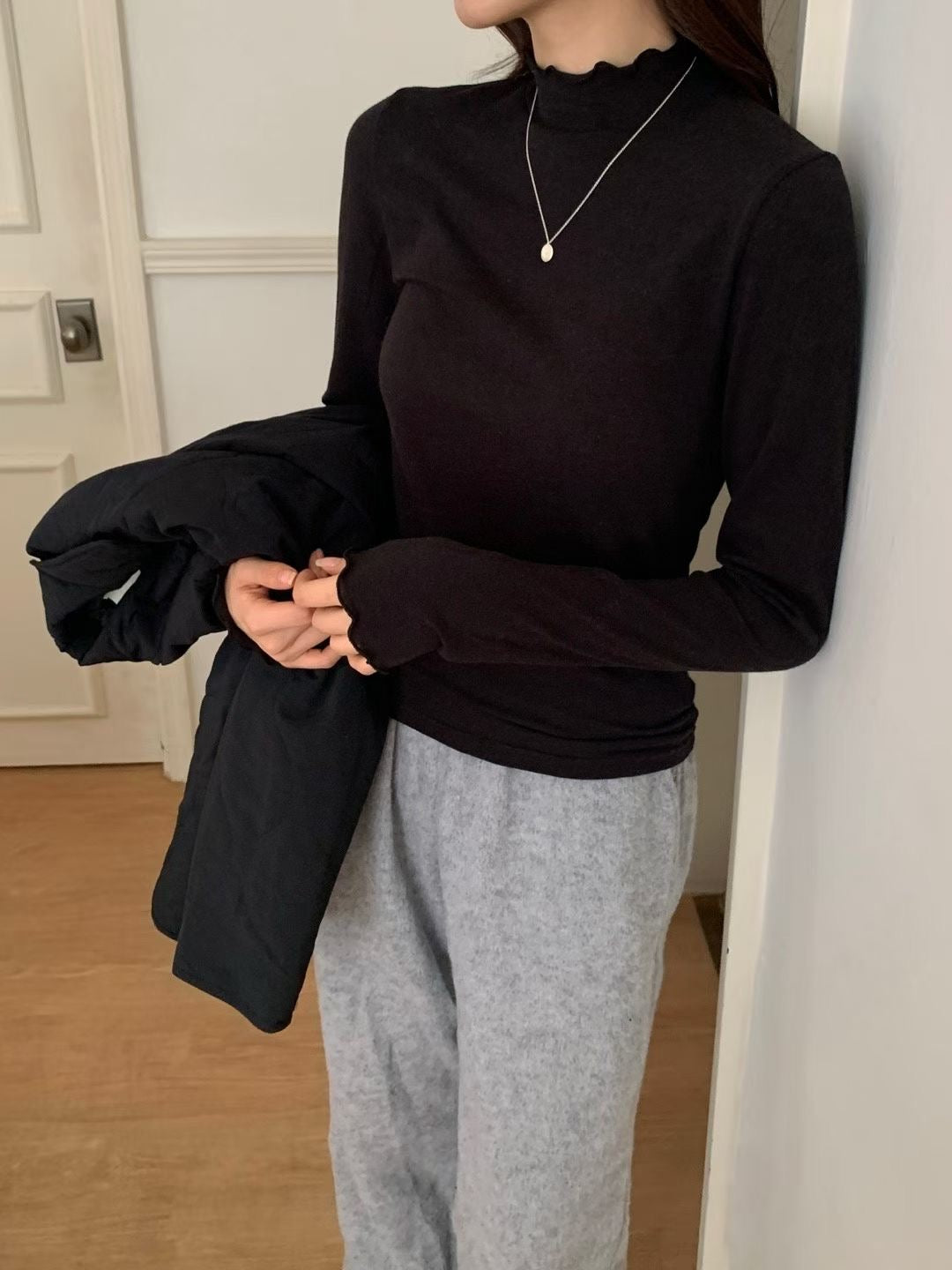 木耳邊素色上衣 *共5色