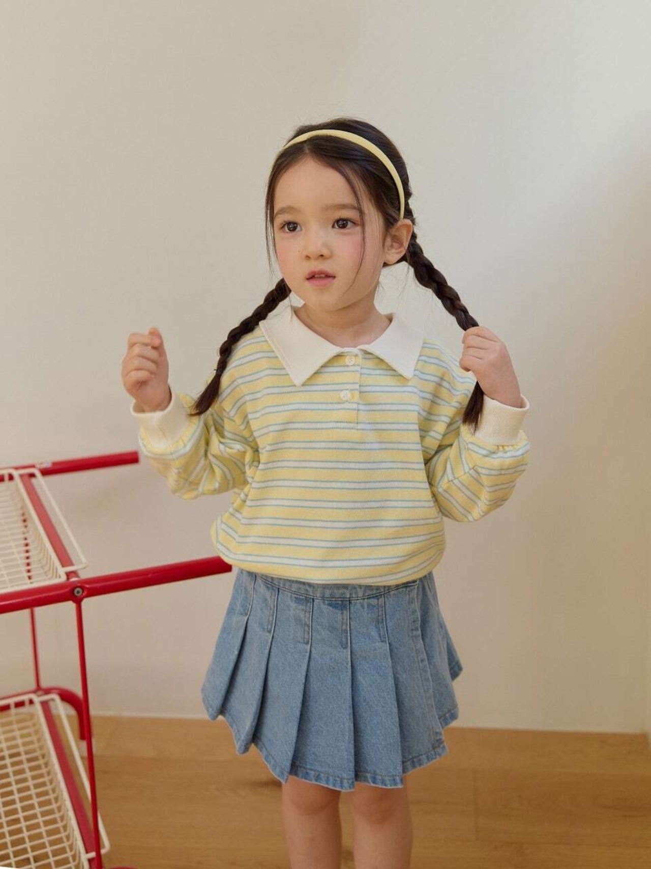 DAILYBEBE stripe collar T (75-145cm)