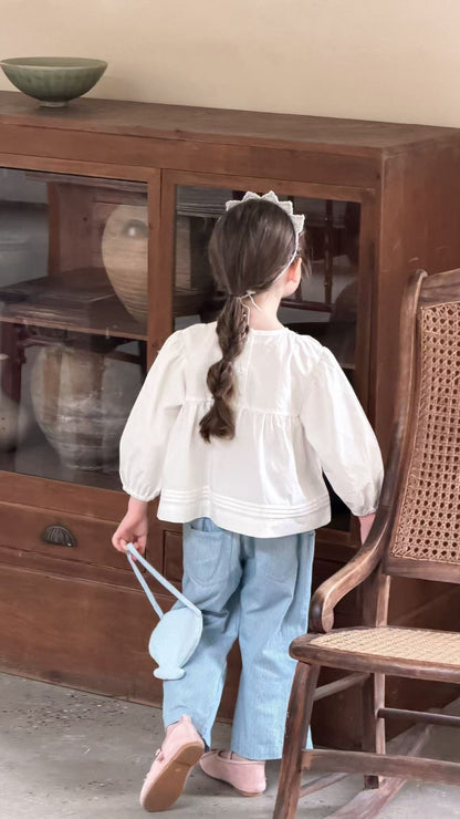 aiai white bubble blouse (95-140cm)