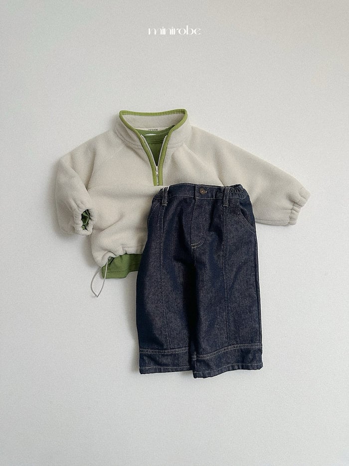 minirobe two tone fleece half zip (75-110cm)