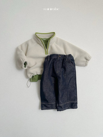 minirobe two tone fleece half zip (75-110cm)
