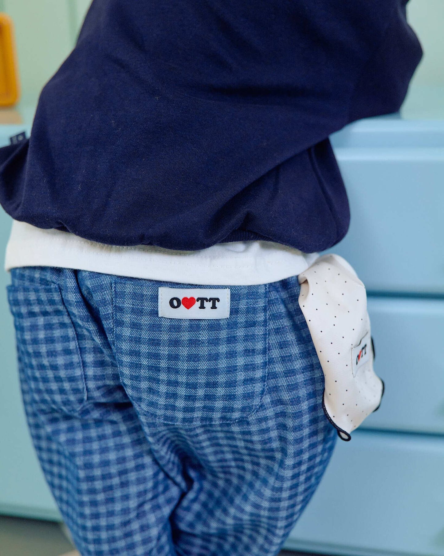 oottbebe check denim pants (65-115cm)