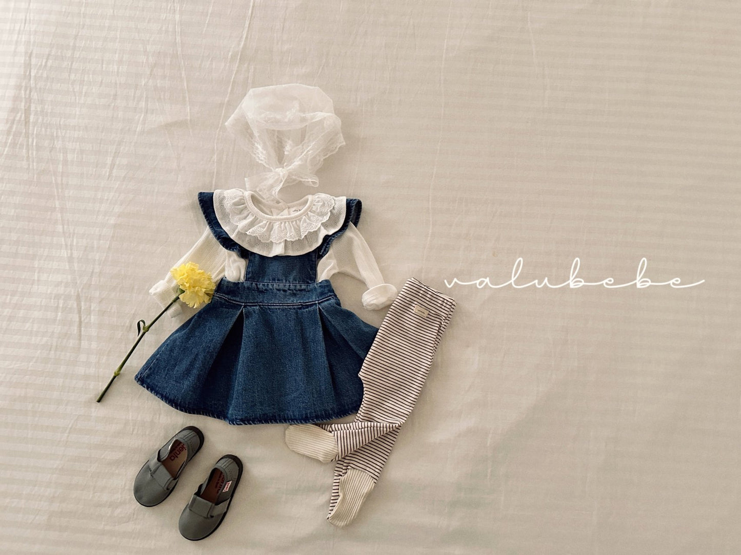 valubebe frill wing denim ops (6-24m)