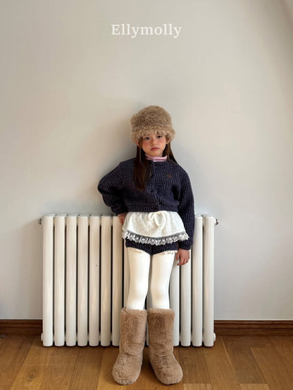 EllyMolly 針織羅狀鈕扣外套 (90-160cm)