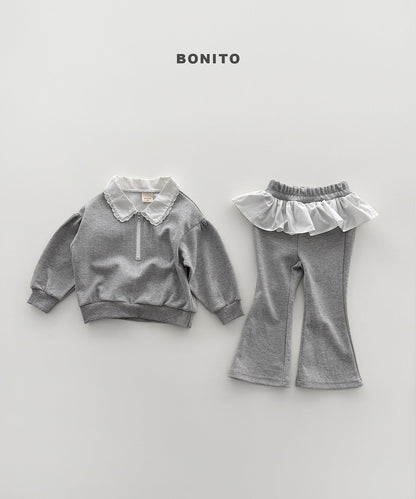 bonito shirred collar zip-up set (~80-140cm)