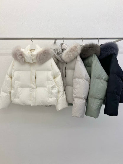 100% 鴨絨羽絨 (毛毛邊/帽可拆) *共4色