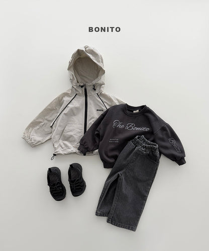 bonito check stripe windbreaker (~80-140cm)