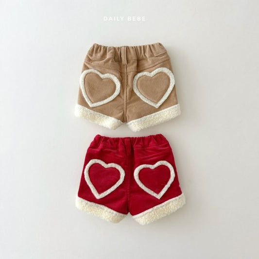 Dailybebe pocket heart short pants (75-140cm)