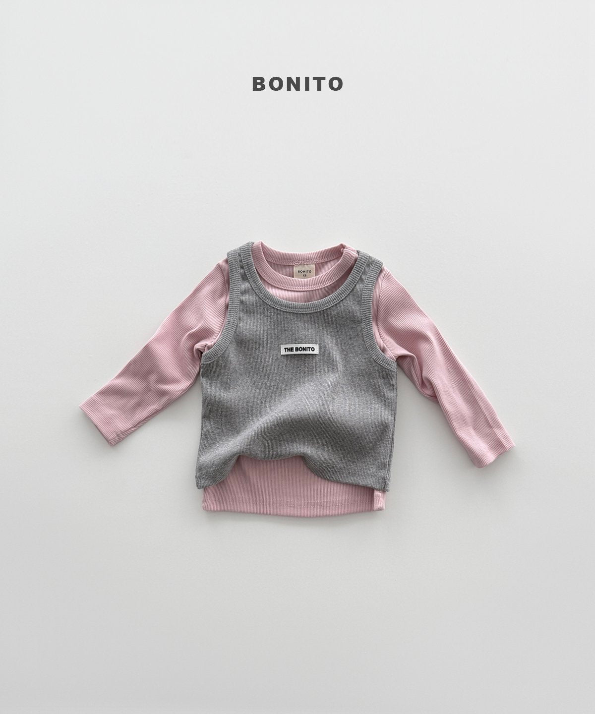 bonito color rib tee (~80-140cm)