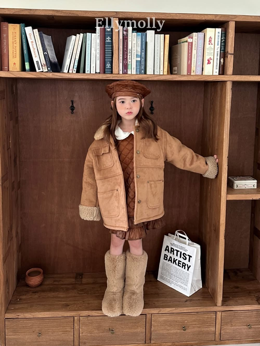 EllyMolly 猄皮毛絨保暖夾克 (90-160cm)