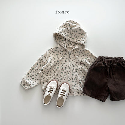bonito waffle hood zip-up (~80-140cm)