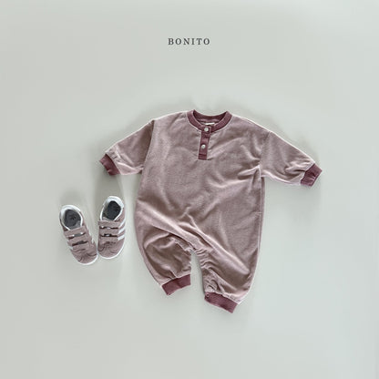 bonito terry color blocking short sleeve suit (3-18m)