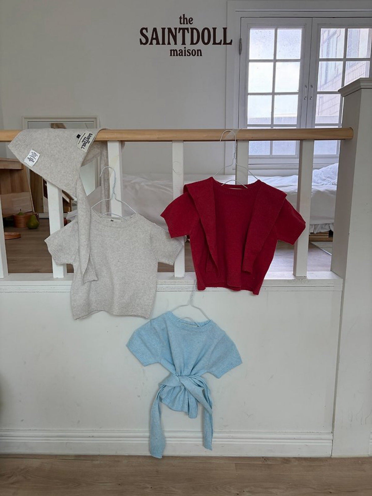 saintdoll short sleeve round knit tee (kids & mom)