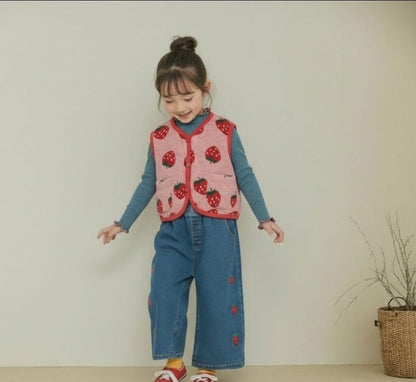 Orangemom 草莓牛仔長褲 (95-140cm)