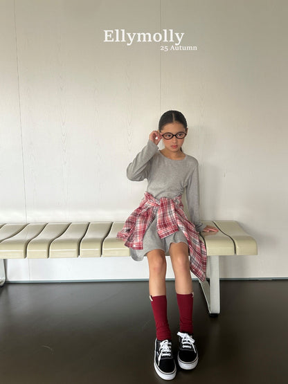 ELLYMOLLY choco check shirt (90-160cm)