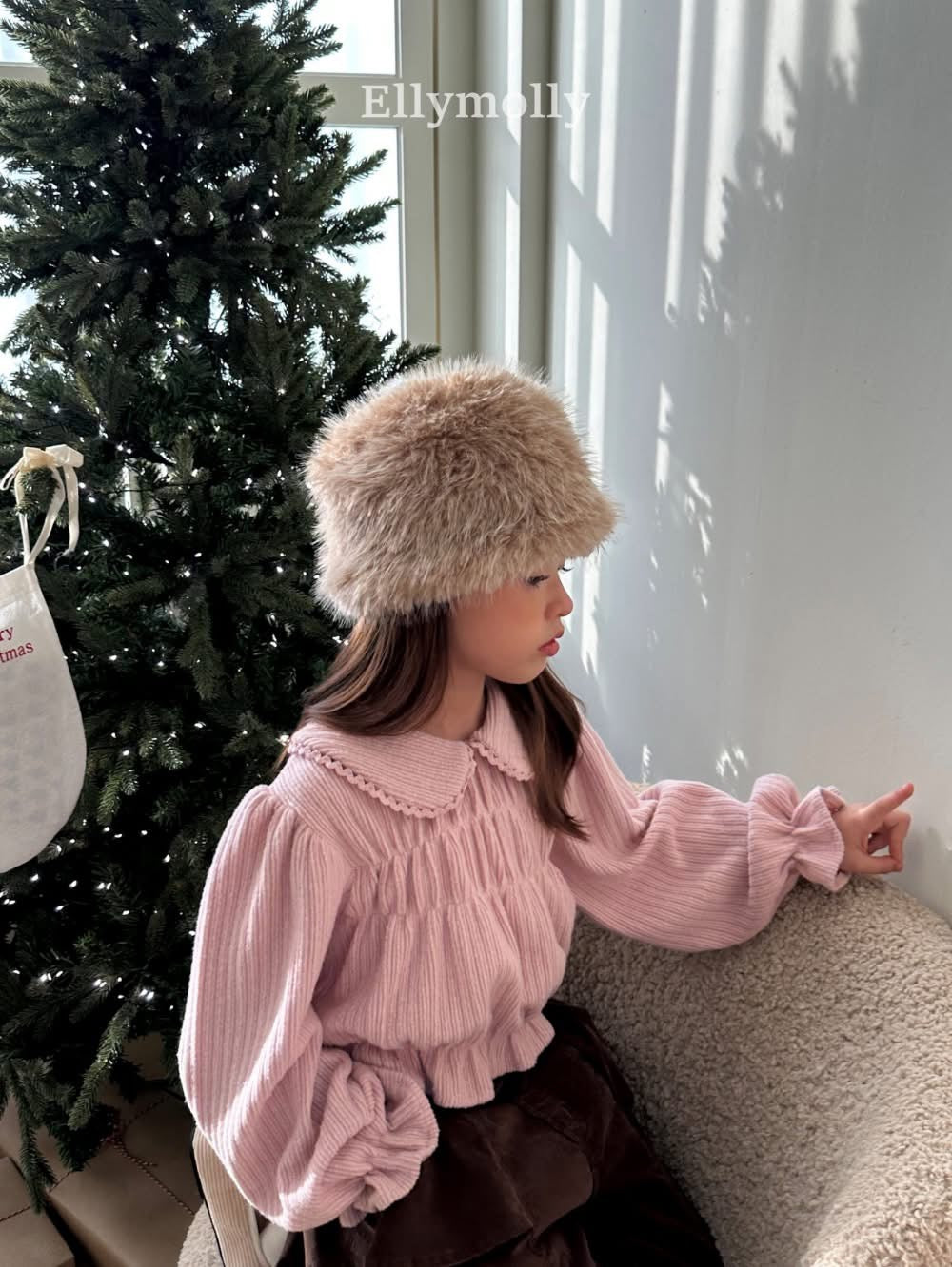 EllyMolly 氣質絨面娃娃襯衫 (90-145cm)