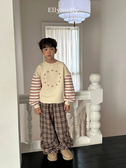 EllyMolly 五角星條紋拼接上衣 (90-160cm)