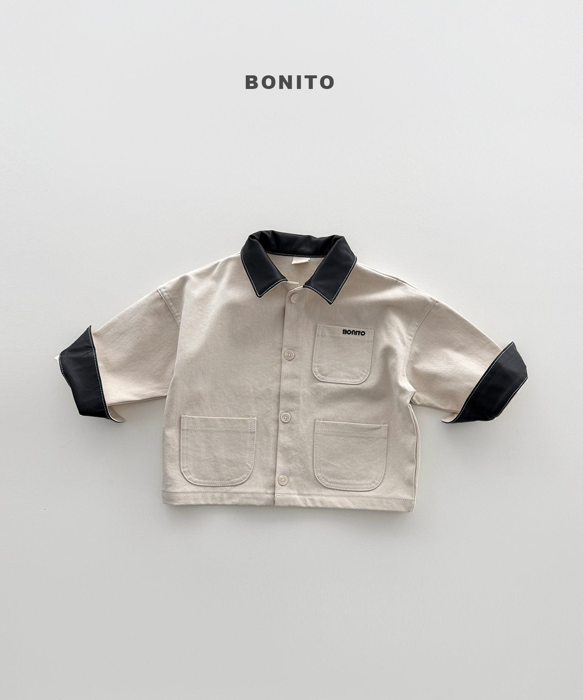 bonito leather collar jacket (~80-140cm)