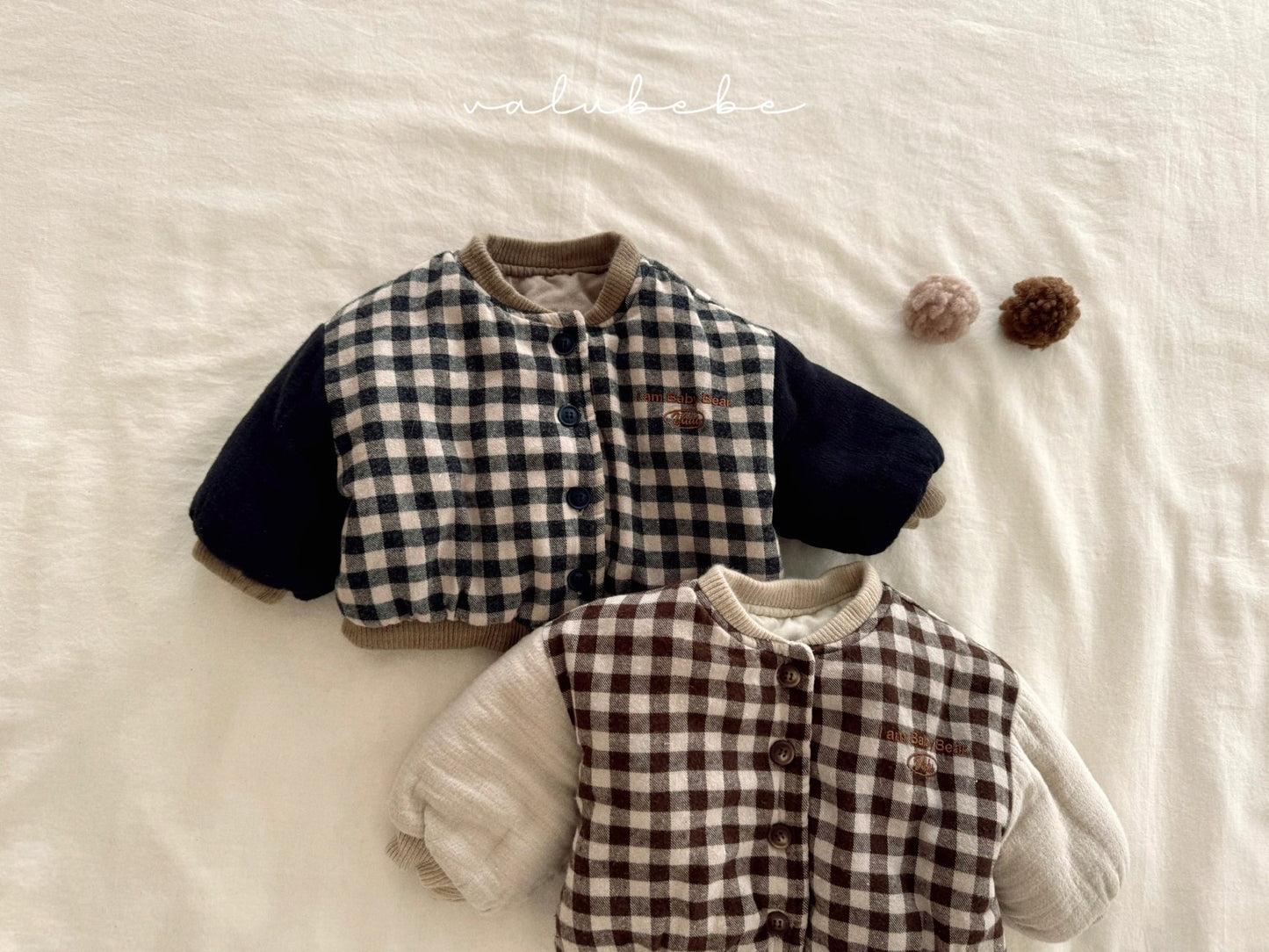 valubebe check padded baseball jumper (70-110cm)