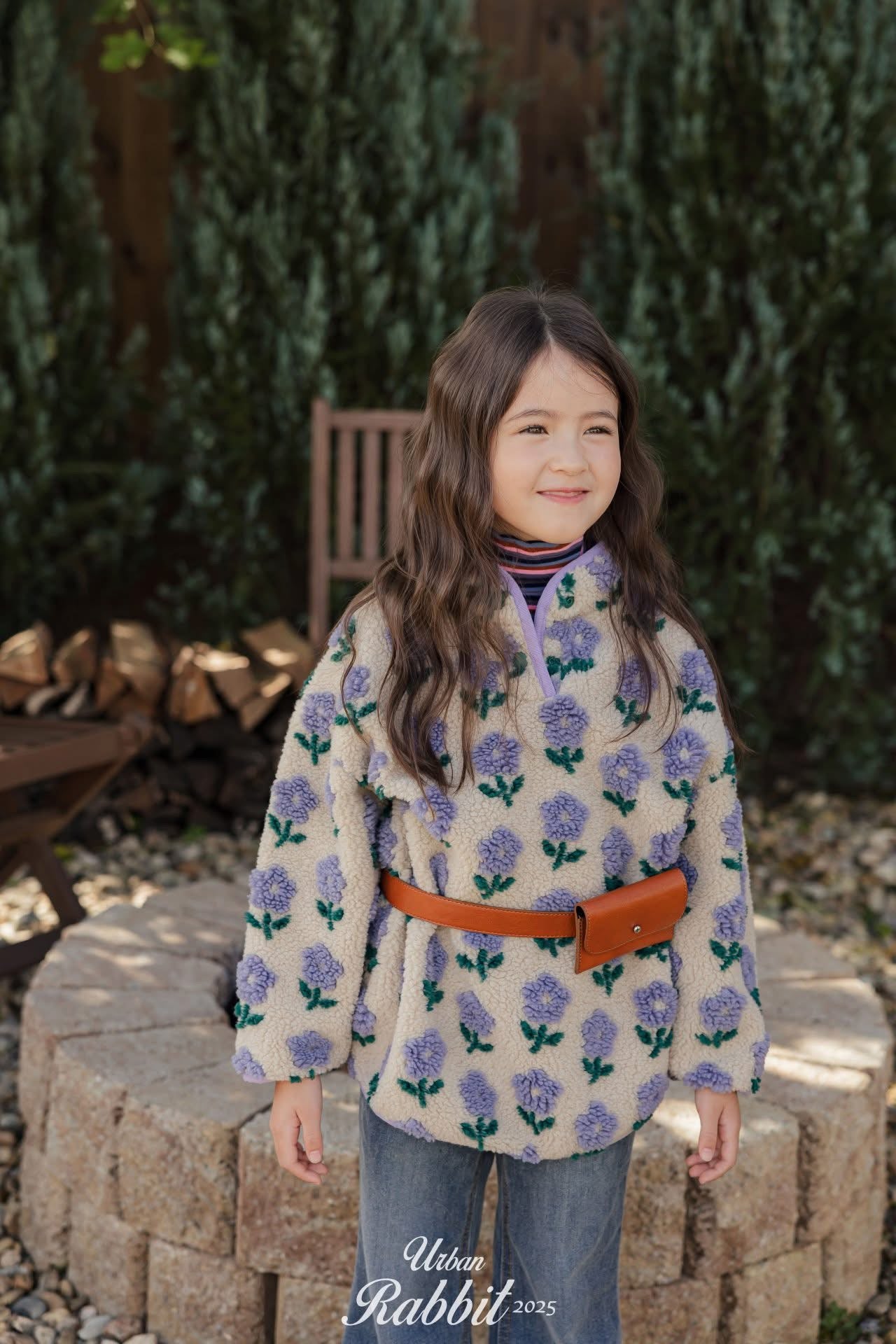 Urban Rabbit 立領花朵暖暖上衣 (80-140cm)