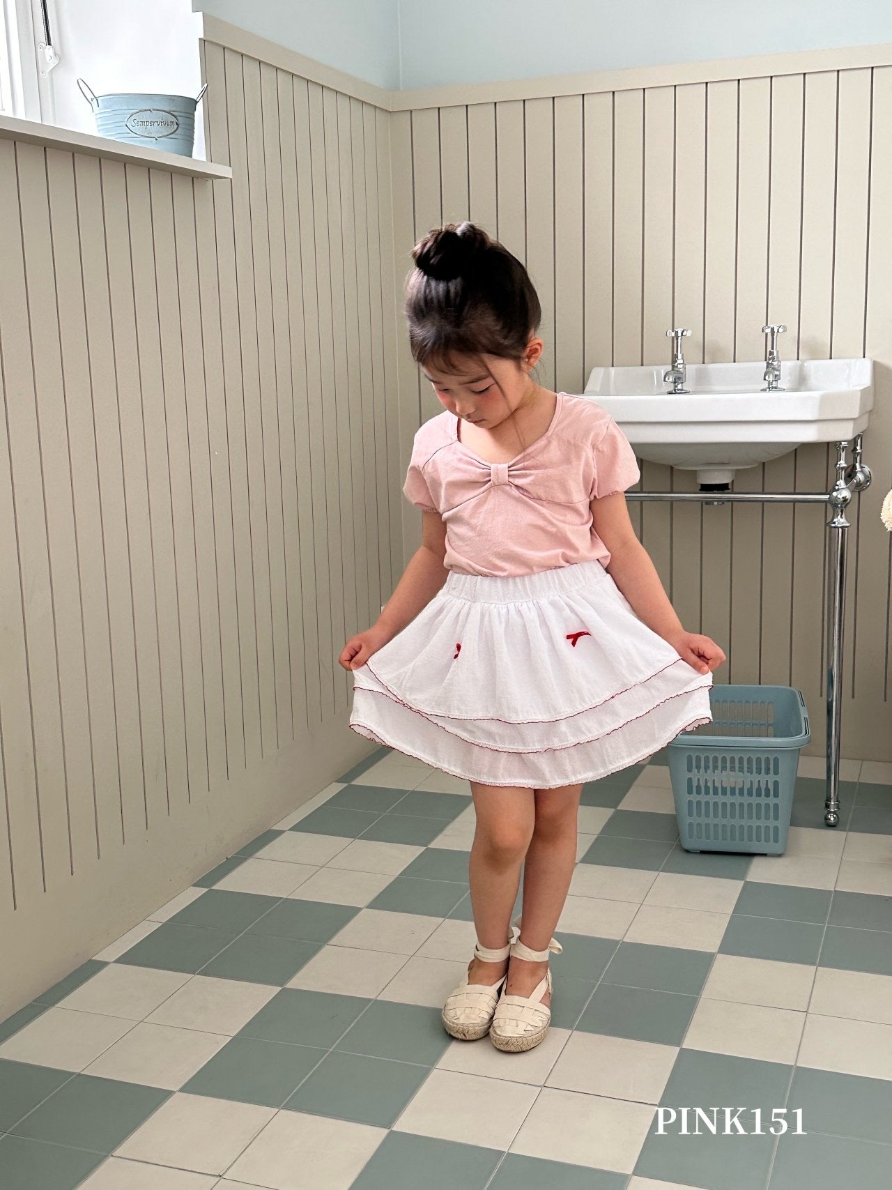 Pink151 Ribbon Cancan Skirt (kids 90-125cm)