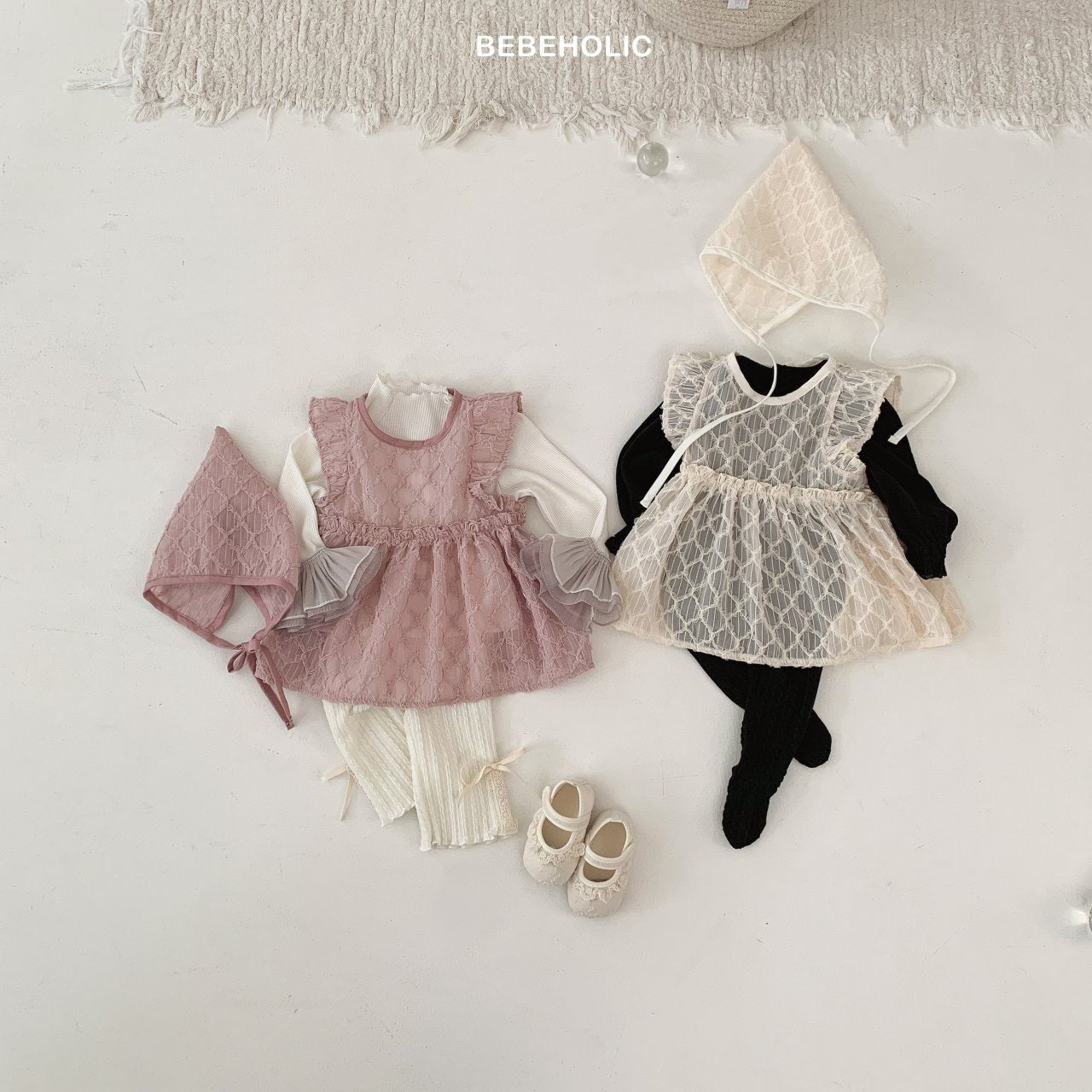 bebeholic milky bonnet set (Bebe)