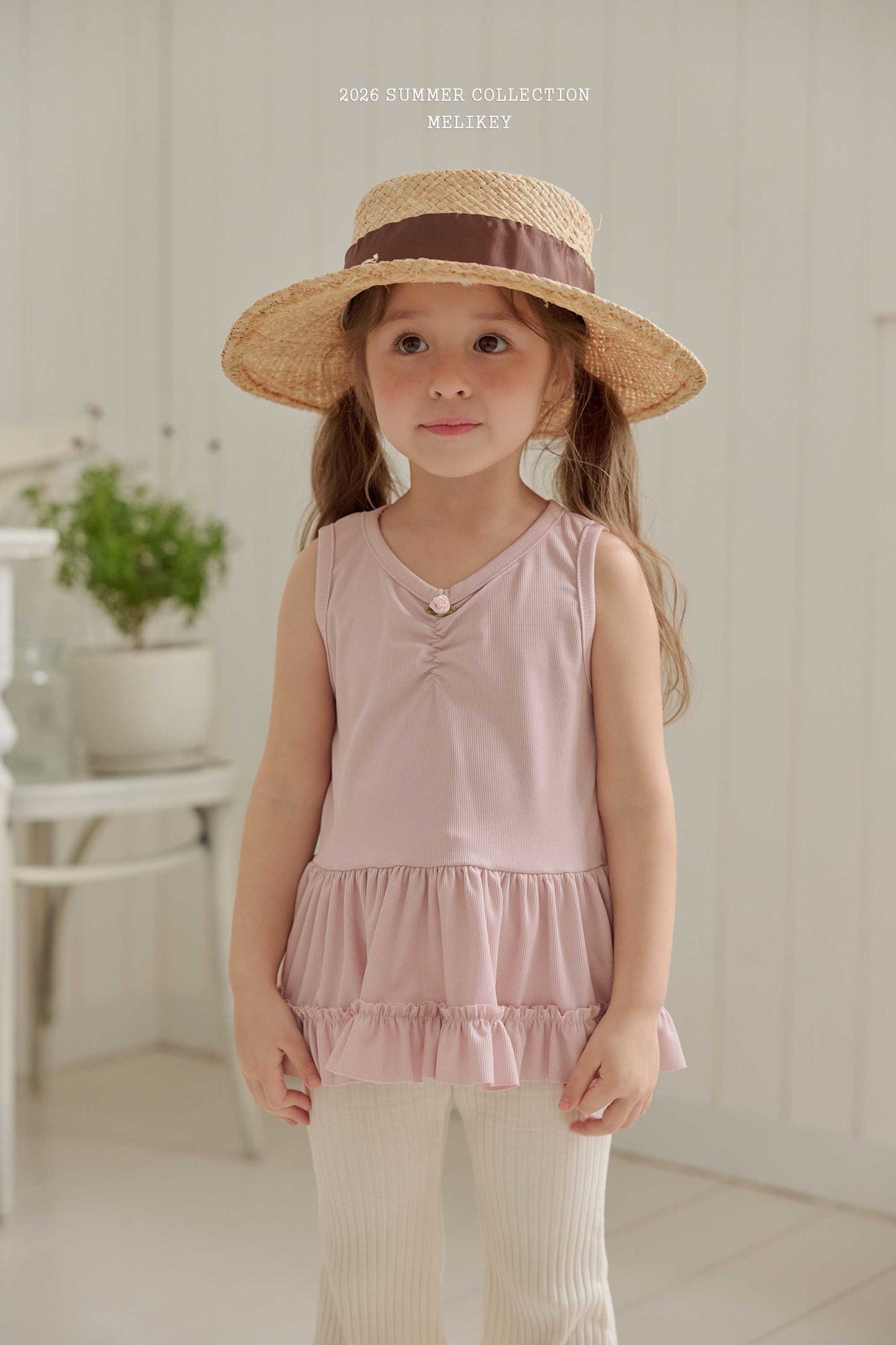 melikey rose frill tank top ,(~80-140cm)