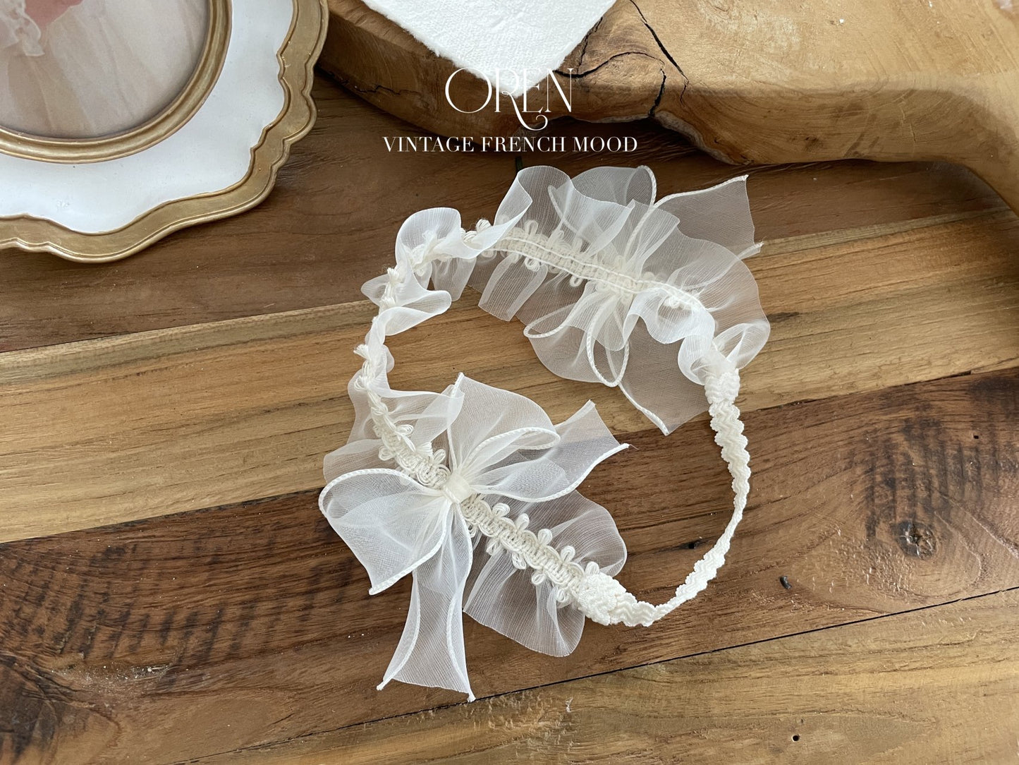 OREN shiny organza pleated hairband