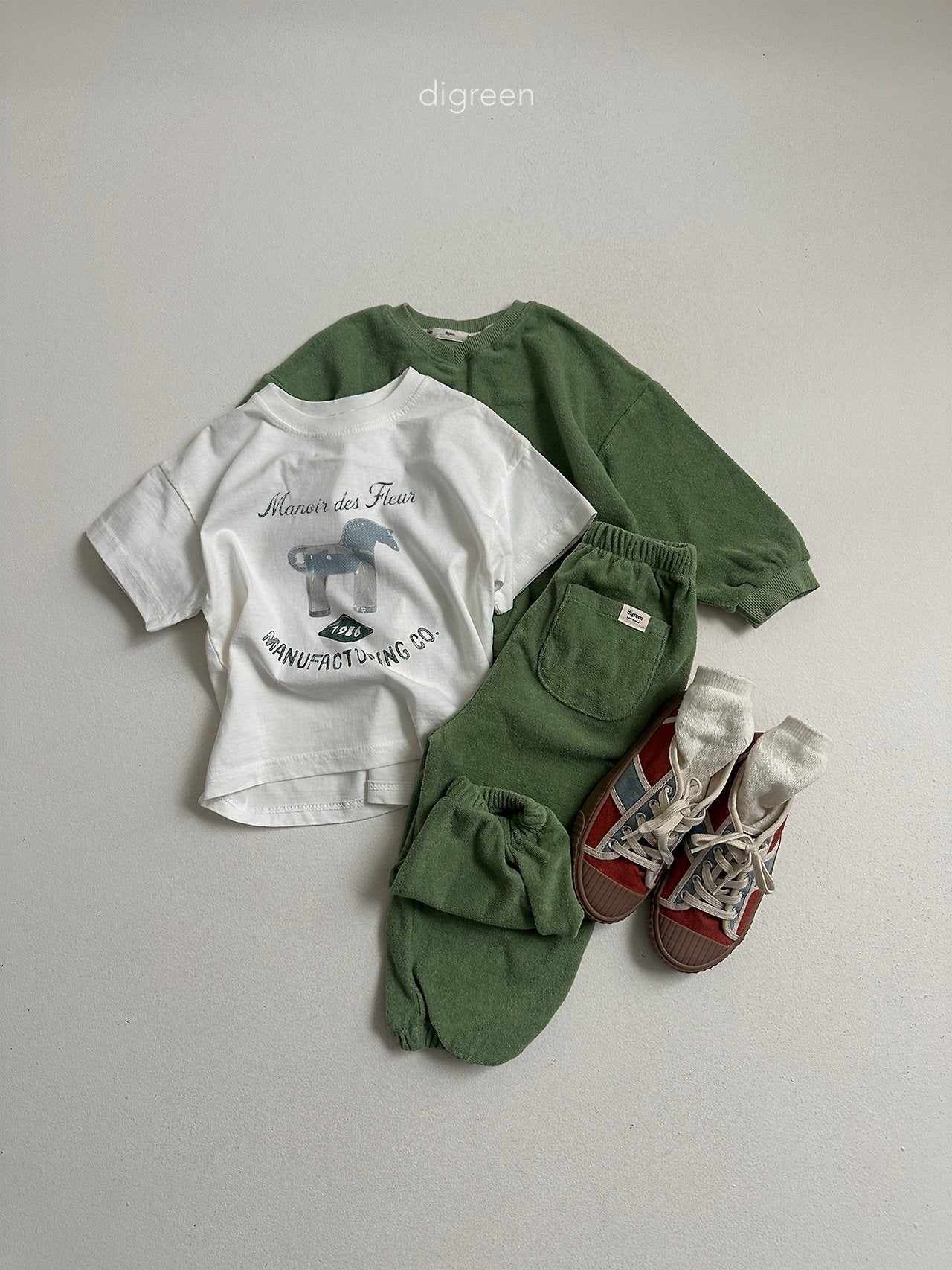 digreen sand terry jogger pants (85-130cm)