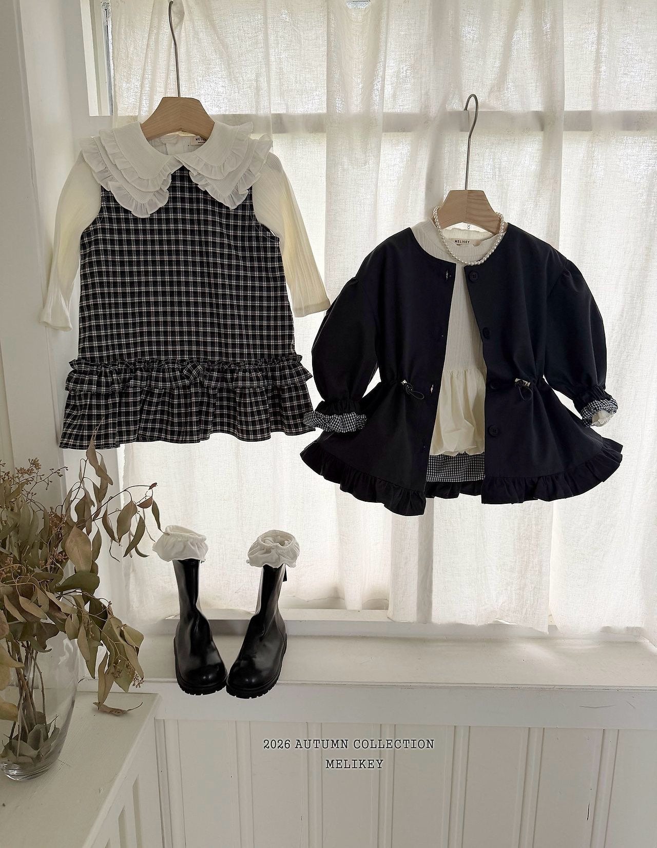 melikey check frill ops (~80-140cm)